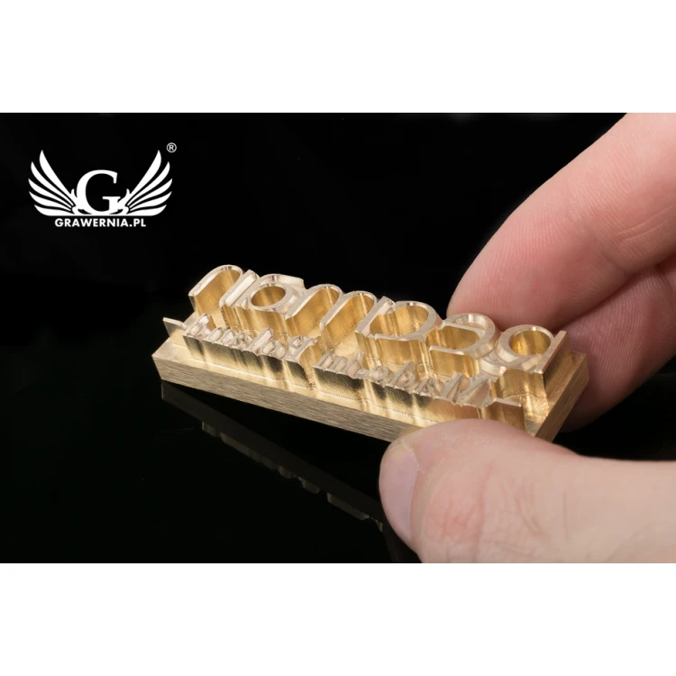 Stempel do wyciskania logotypu na gorąco i zimno - wymiary matrycy: 63x20mm - CNC067
