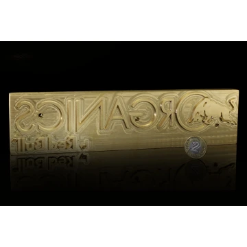 Stempel do wyciskania logotypu na gorąco - wymiary matrycy: 233x58mm - CNC
