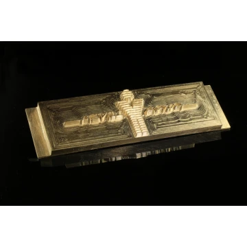 Stempel do wyciskania logotypu na gorąco i zimno - wymiary matrycy: 118x38mm -  CNC 