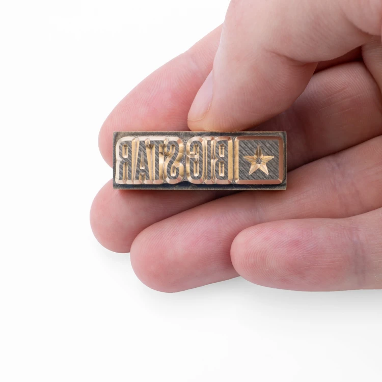 Stempel do wyciskania logotypu na gorąco i zimno - wymiary matrycy: 36x12mm - CNC105 