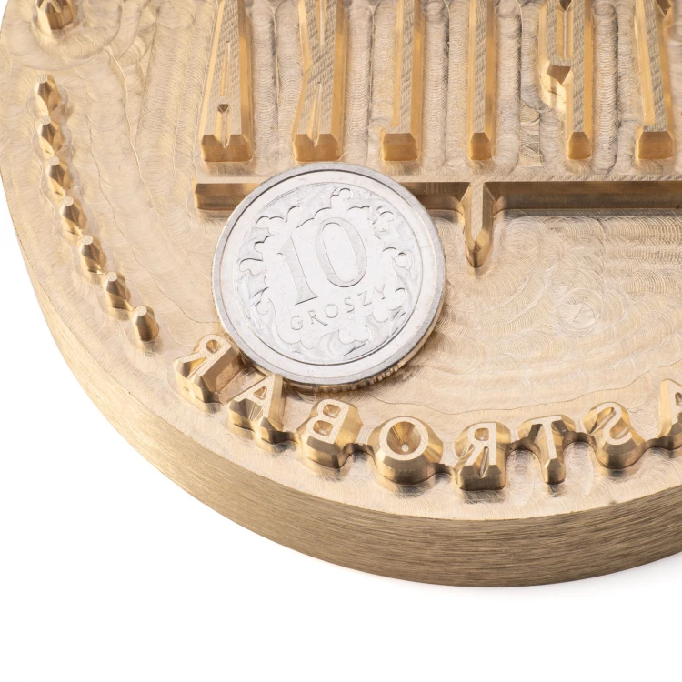 Stempel do wyciskania logotypu na gorąco w pieczywie - wymiary matrycy: 73x73mm - CNC110 