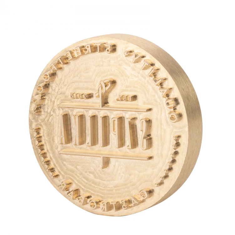 Stempel do wyciskania logotypu na gorąco w pieczywie - wymiary matrycy: 73x73mm - CNC110 