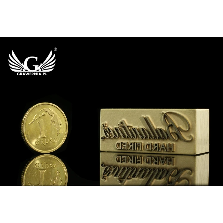 STEMPEL do wypalania logotypu na gorąco - wymiary matrycy: 32x13,9mm - LASER 