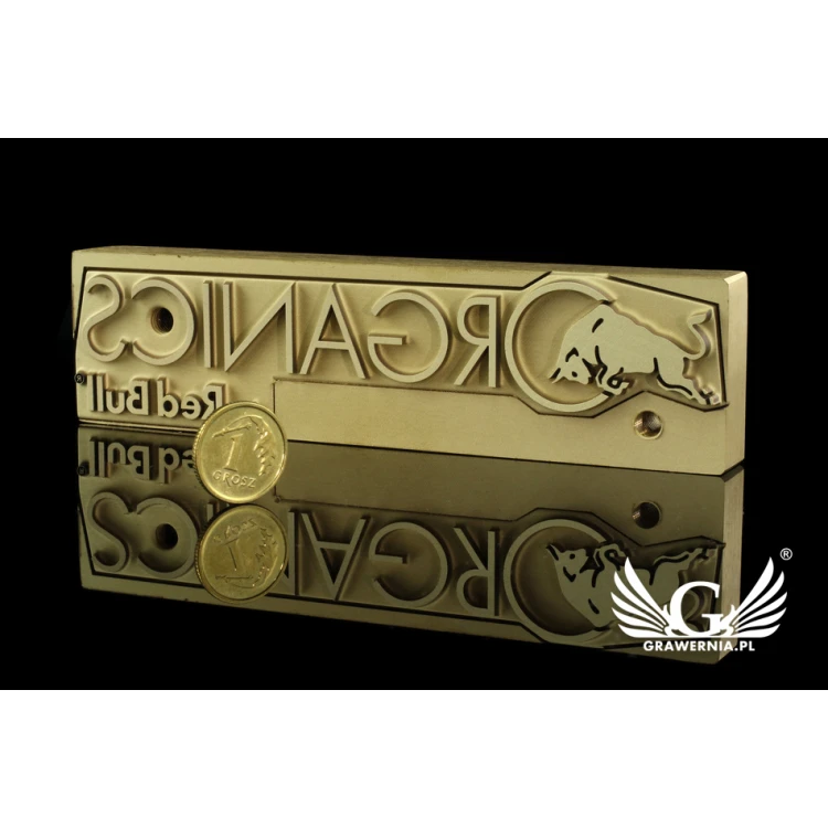 STEMPEL do wypalania logotypu na gorąco - wymiary matrycy: 123x32mm - LASER