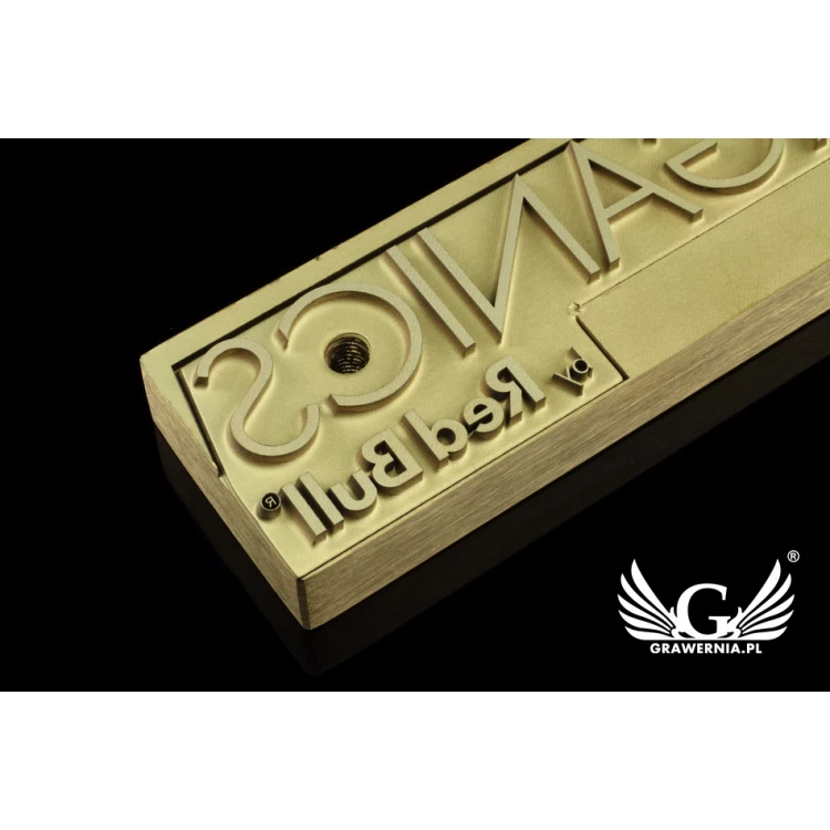 STEMPEL do wypalania logotypu na gorąco - wymiary matrycy: 123x32mm - LASER