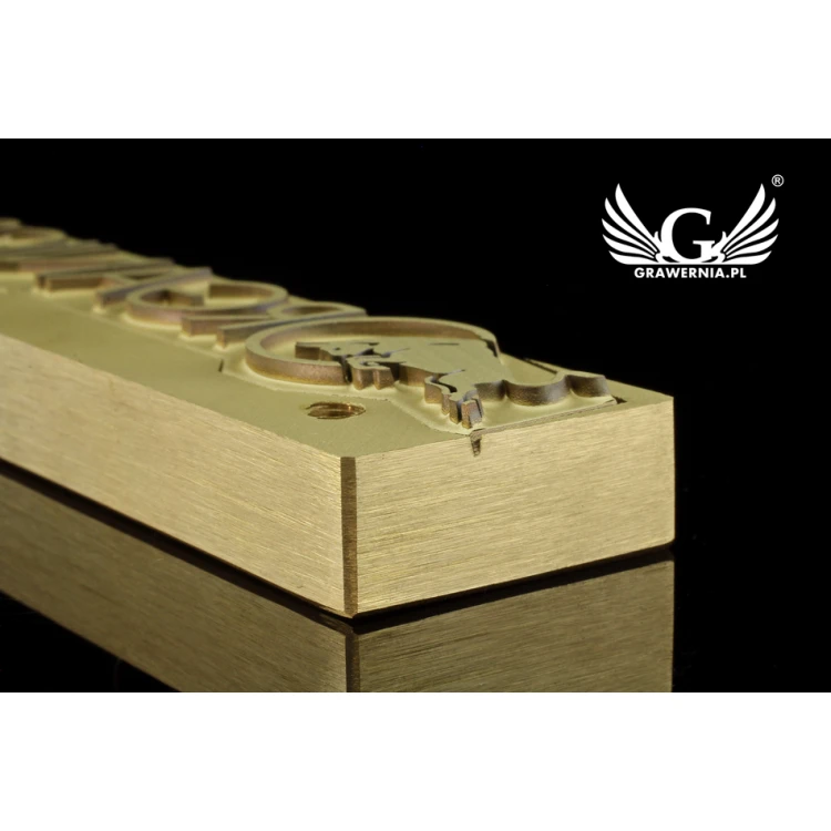 STEMPEL do wypalania logotypu na gorąco - wymiary matrycy: 123x32mm - LASER
