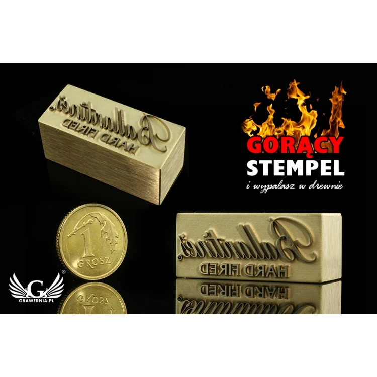 STEMPEL do wypalania logotypu na gorąco - wymiary matrycy: 32x13,9mm - LASER 