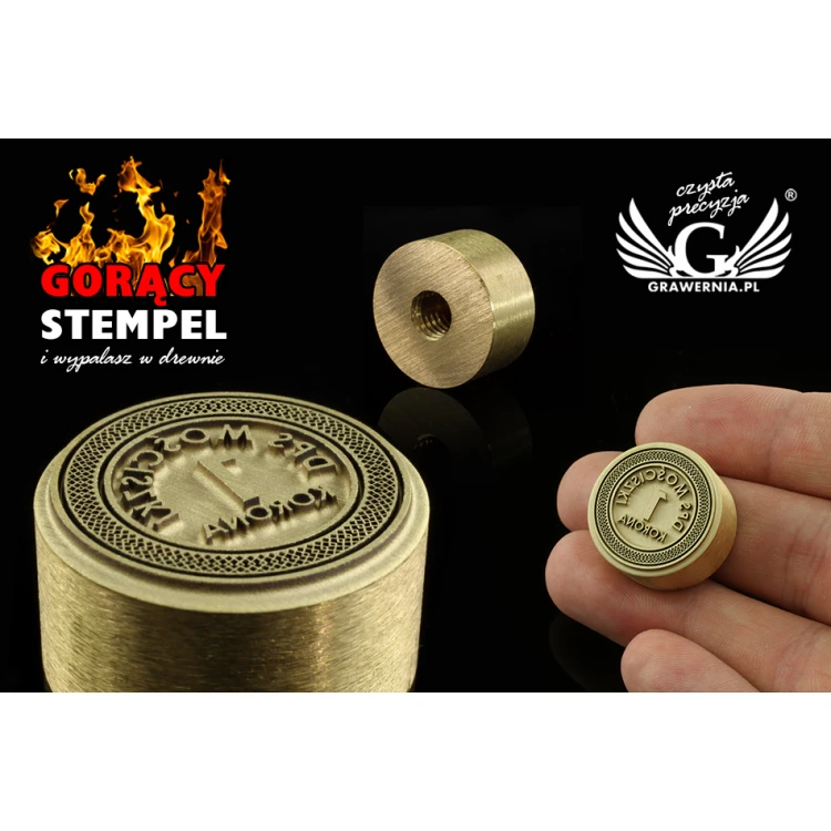 STEMPEL do wypalania logotypu na gorąco - średnica matrycy: 22mm - LASER 