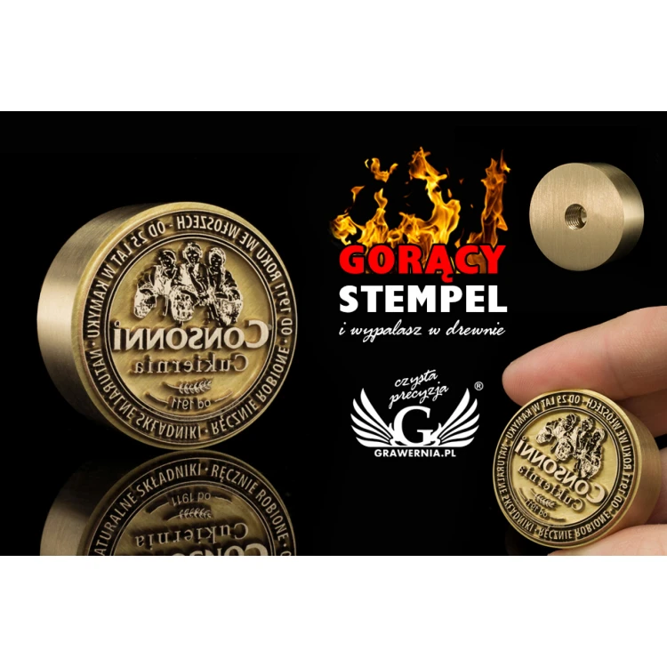 STEMPEL do wypalania logotypu na gorąco - średnica matrycy: 32mm - LASER 