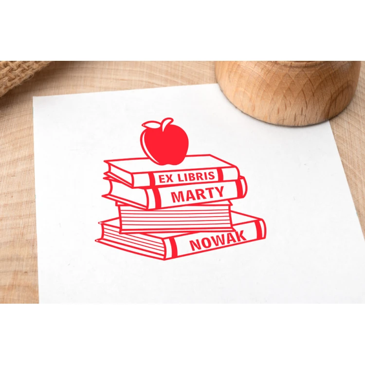 Stempel Ex Libris do odbijania w tuszu - Owoce - średnica gryfu 50mm - EX009