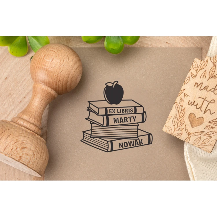 Stempel Ex Libris do odbijania w tuszu - Owoce - średnica gryfu 50mm - EX009