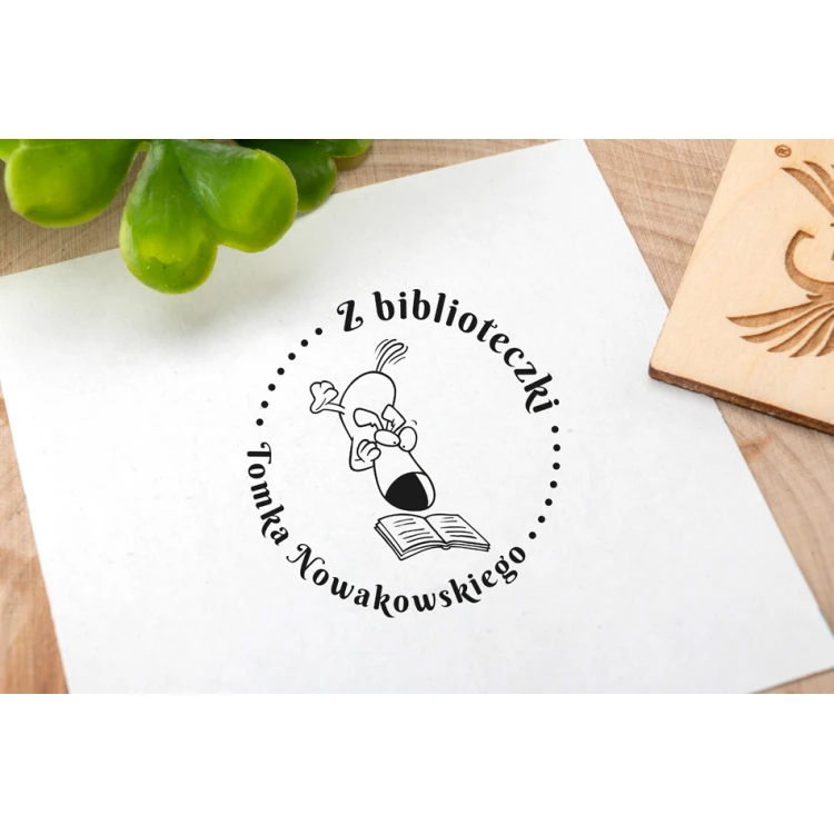 Stempel Ex Libris do odbijania w tuszu - Pies - średnica gryfu 50mm - EX012