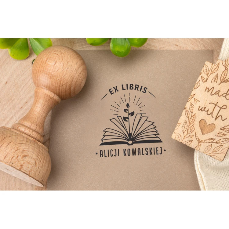 Stempel Ex Libris do odbijania w tuszu - średnica gryfu 50mm - EX013