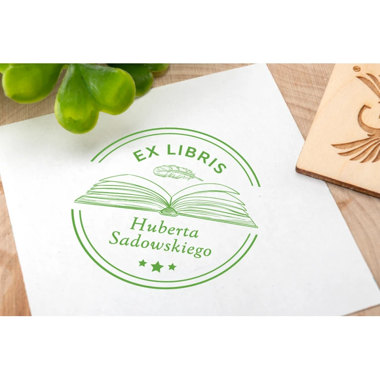 Stempel Ex Libris do odbijania w tuszu - średnica gryfu 50mm - EX014