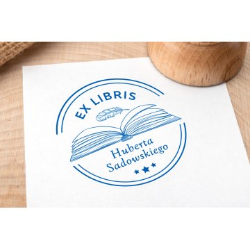 Stempel Ex Libris do odbijania w tuszu - średnica gryfu 50mm - EX014