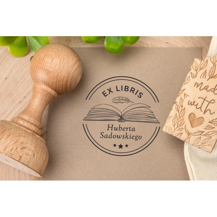 Stempel Ex Libris do odbijania w tuszu - średnica gryfu 50mm - EX014