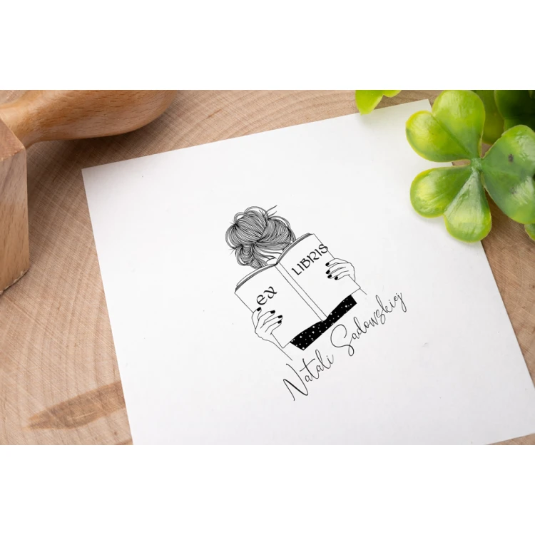 Stempel Ex Libris do odbijania w tuszu - Lady - wymiary gryfu 50x50mm - EX035