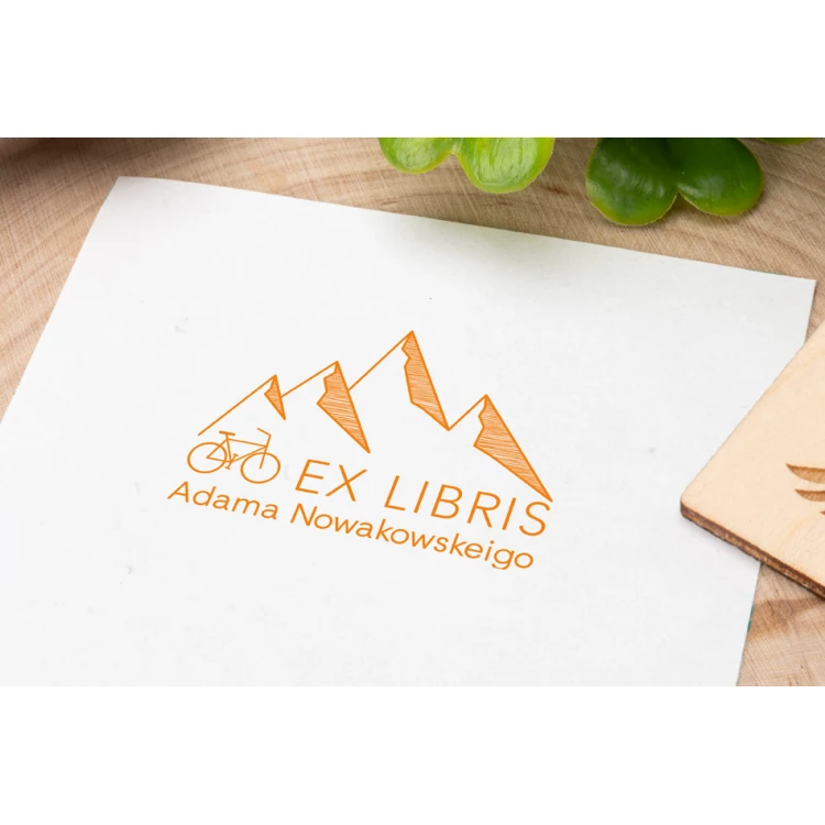 Stempel Ex Libris do odbijania w tuszu - Góry 3 - wymiary gryfu 40x30mm - EX020