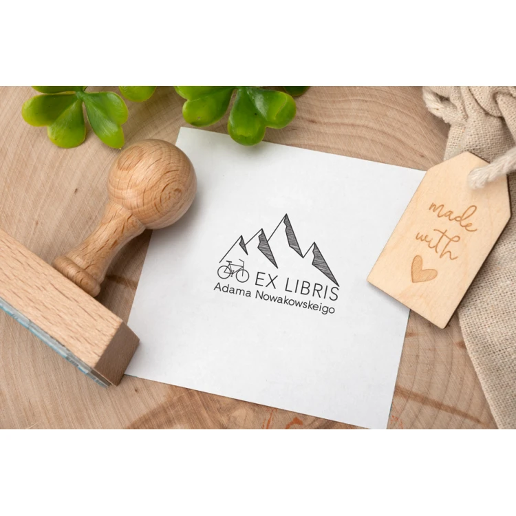 Stempel Ex Libris do odbijania w tuszu - Góry 3 - wymiary gryfu 40x30mm - EX020