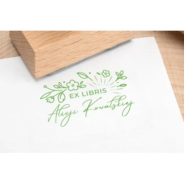 Stempel Ex Libris do odbijania w tuszu - Kwiaty - wymiary gryfu 50x30mm - EX022