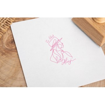 Stempel Ex Libris do odbijania w tuszu - Kobieta - wymiary gryfu 30x40mm - EX023
