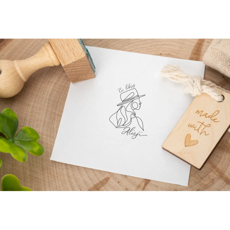 Stempel Ex Libris do odbijania w tuszu - Kobieta - wymiary gryfu 30x40mm - EX023