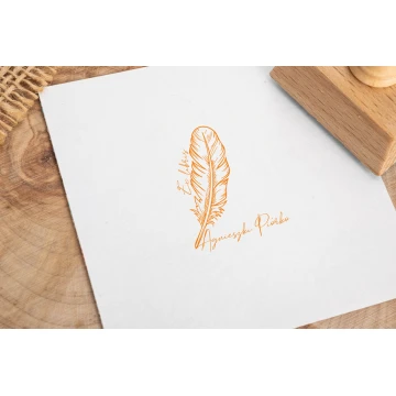 Stempel Ex Libris do odbijania w tuszu - Piórko - wymiary gryfu 30x40mm - EX024