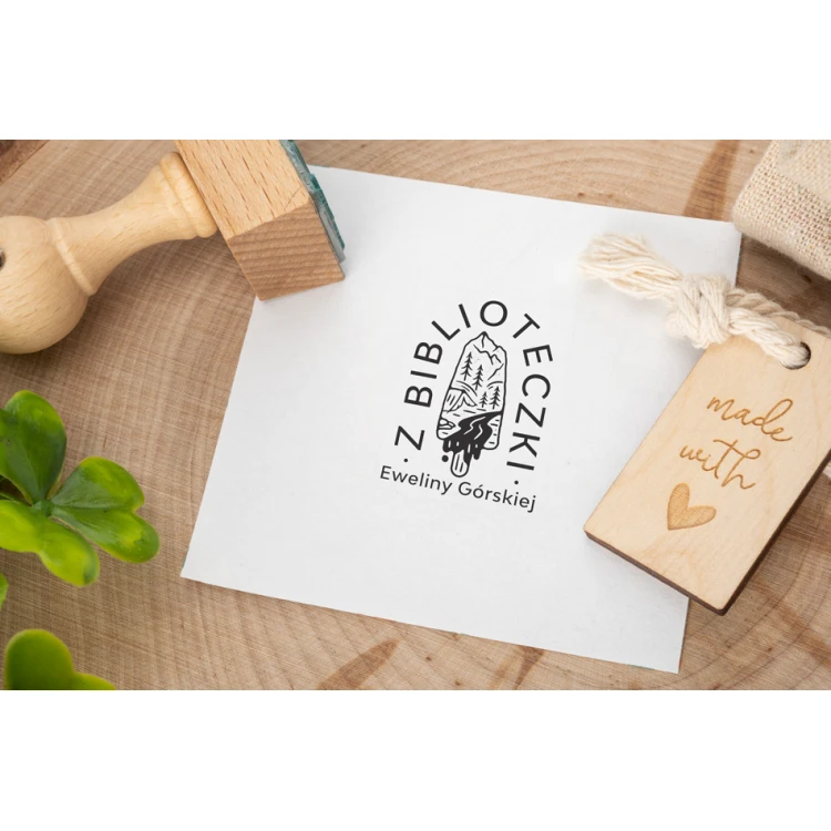 Stempel Ex Libris do odbijania w tuszu - Góry 4 - wymiary gryfu 30x40mm - EX025