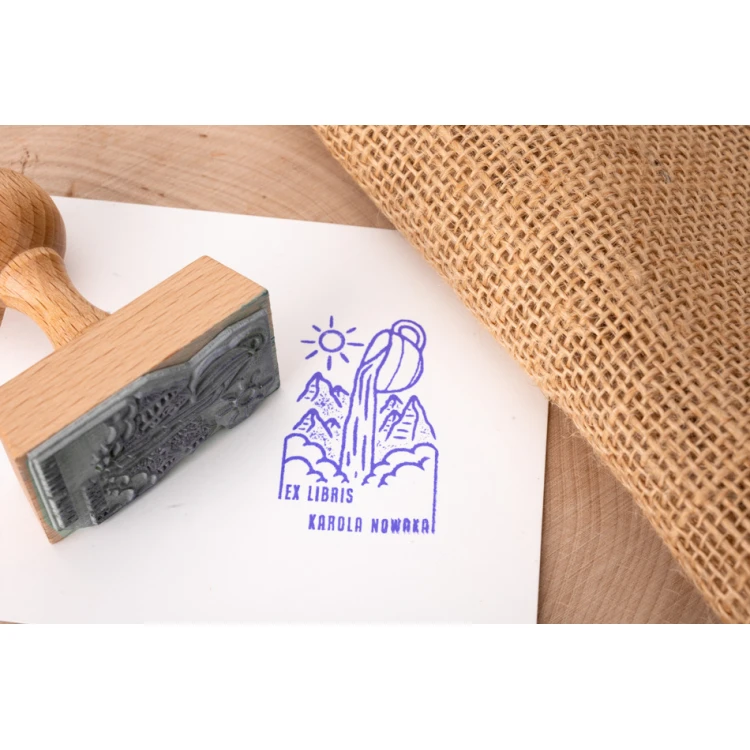 Stempel Ex Libris do odbijania w tuszu - Folk - wymiary gryfu 30x50mm - EX036