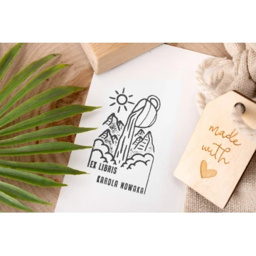 Stempel Ex Libris do odbijania w tuszu - Folk - wymiary gryfu 30x50mm - EX036