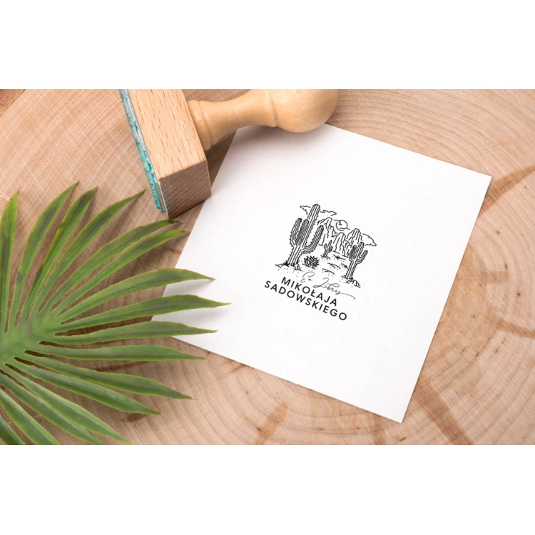 Stempel Ex Libris do odbijania w tuszu - Dziki zachód - wymiary gryfu 30x40mm - EX031