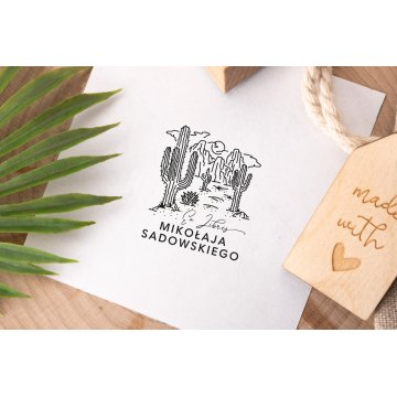 Stempel Ex Libris do odbijania w tuszu - Dziki zachód - wymiary gryfu 30x40mm - EX031