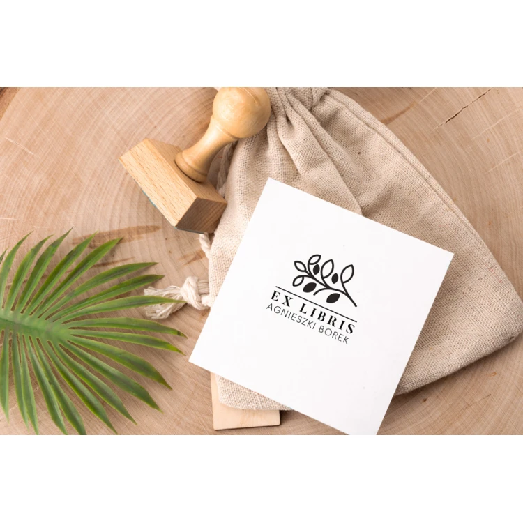 Stempel Ex Libris do odbijania w tuszu - Listki - wymiary gryfu 40x30mm - EX033