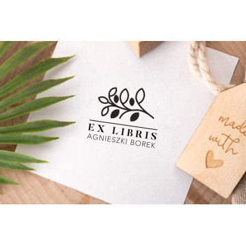 Stempel Ex Libris do odbijania w tuszu - Listki - wymiary gryfu 40x30mm - EX033