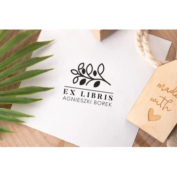 Stempel Ex Libris do odbijania w tuszu - Listki - wymiary gryfu 40x30mm - EX033