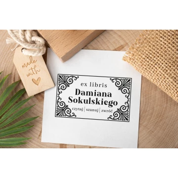 Stempel Ex Libris do odbijania w tuszu - wymiary gryfu 50x30mm - EX046