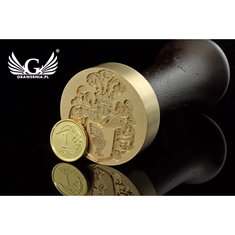 Stempel herbowy do odbijania w laku - CNC - średnica 35mm 