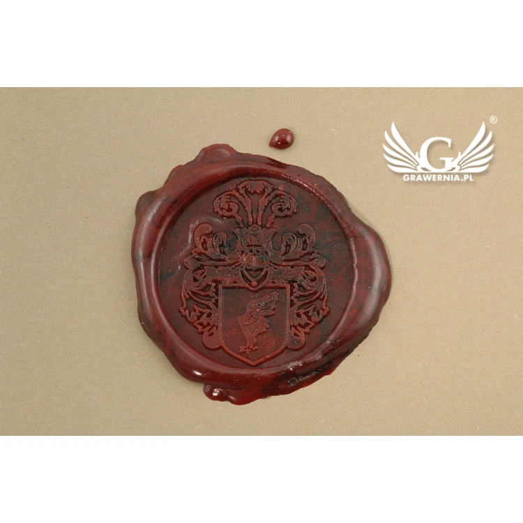 Stempel herbowy do odbijania w laku - CNC - średnica 35mm 