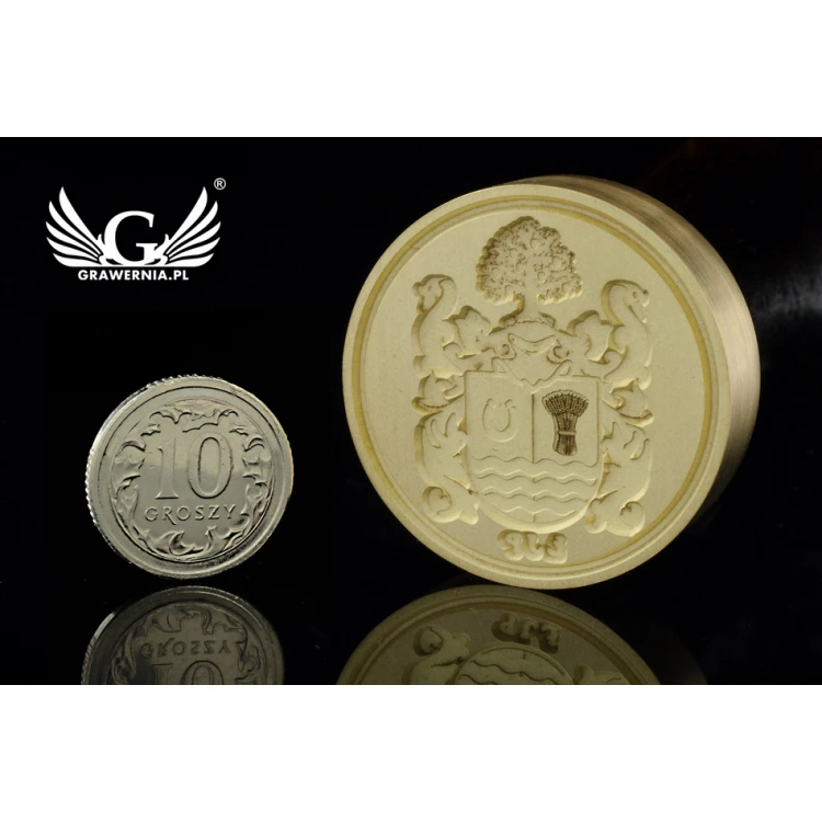 Stempel herbowy do odbijania w laku - CNC - średnica 33mm