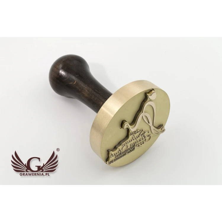 Stempel mosiężny do odbijania tuszem - średnica 63mm - FIB071