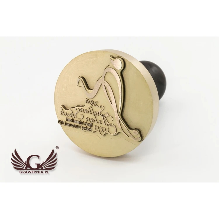 Stempel mosiężny do odbijania tuszem - średnica 63mm - FIB071