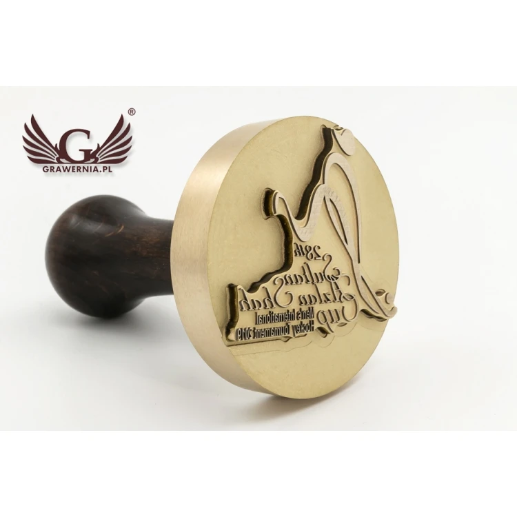 Stempel mosiężny do odbijania tuszem - średnica 63mm - FIB071