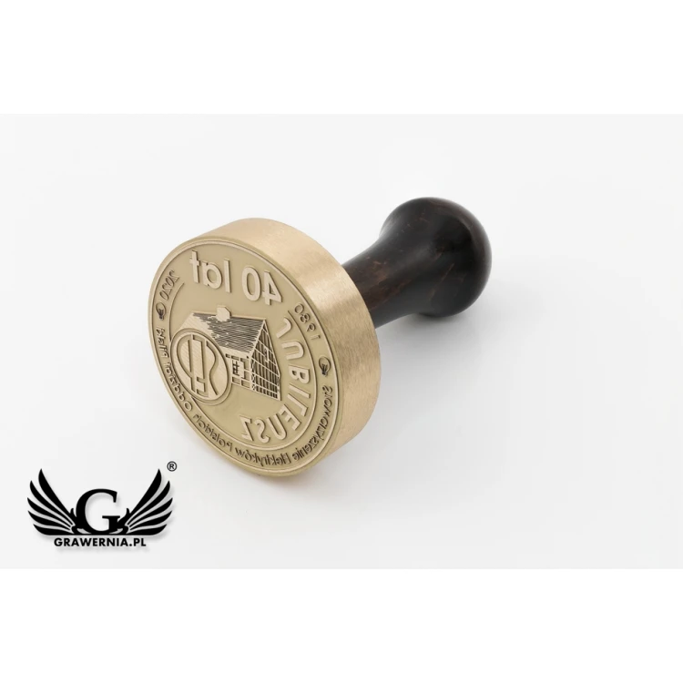 Stempel mosiężny do odbijania tuszem - średnica 60mm - FIB074 