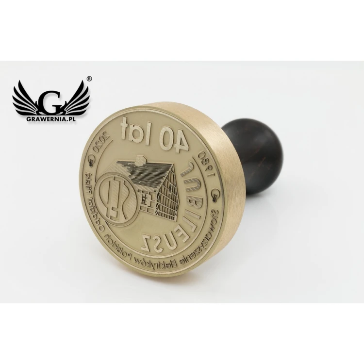 Stempel mosiężny do odbijania tuszem - średnica 60mm - FIB074 