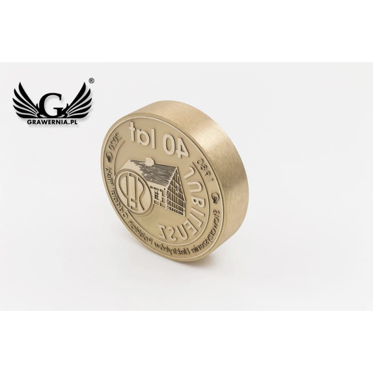 Stempel mosiężny do odbijania tuszem - średnica 60mm - FIB074 