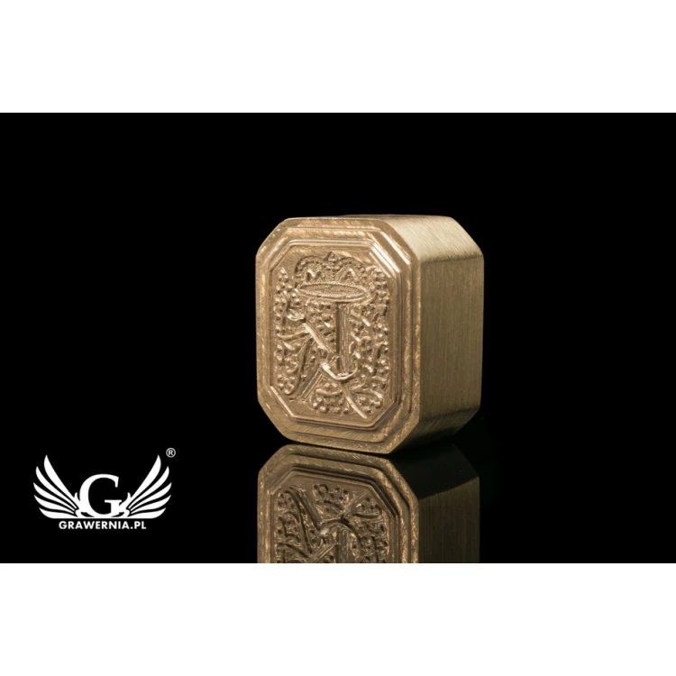 Stempel mosiężny do odbijania w laku - CNC - wym. 16x18mm - CNC076
