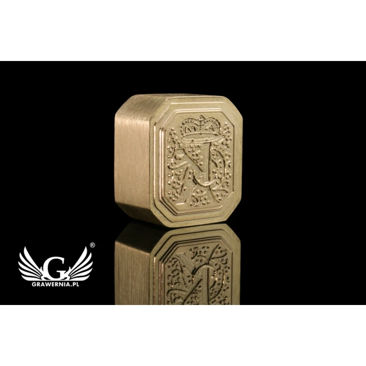 Stempel mosiężny do odbijania w laku - CNC - wym. 16x18mm - CNC076