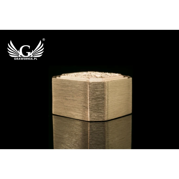 Stempel mosiężny do odbijania w laku - CNC - wym. 16x18mm - CNC076