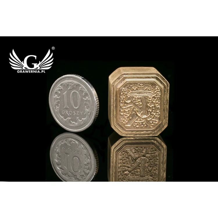 Stempel mosiężny do odbijania w laku - CNC - wym. 16x18mm - CNC076