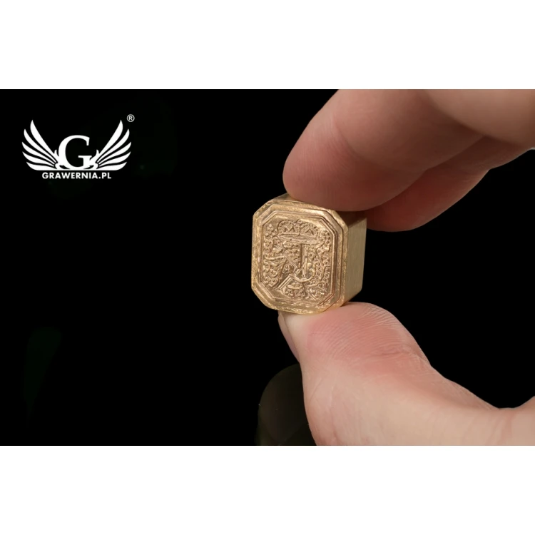 Stempel mosiężny do odbijania w laku - CNC - wym. 16x18mm - CNC076